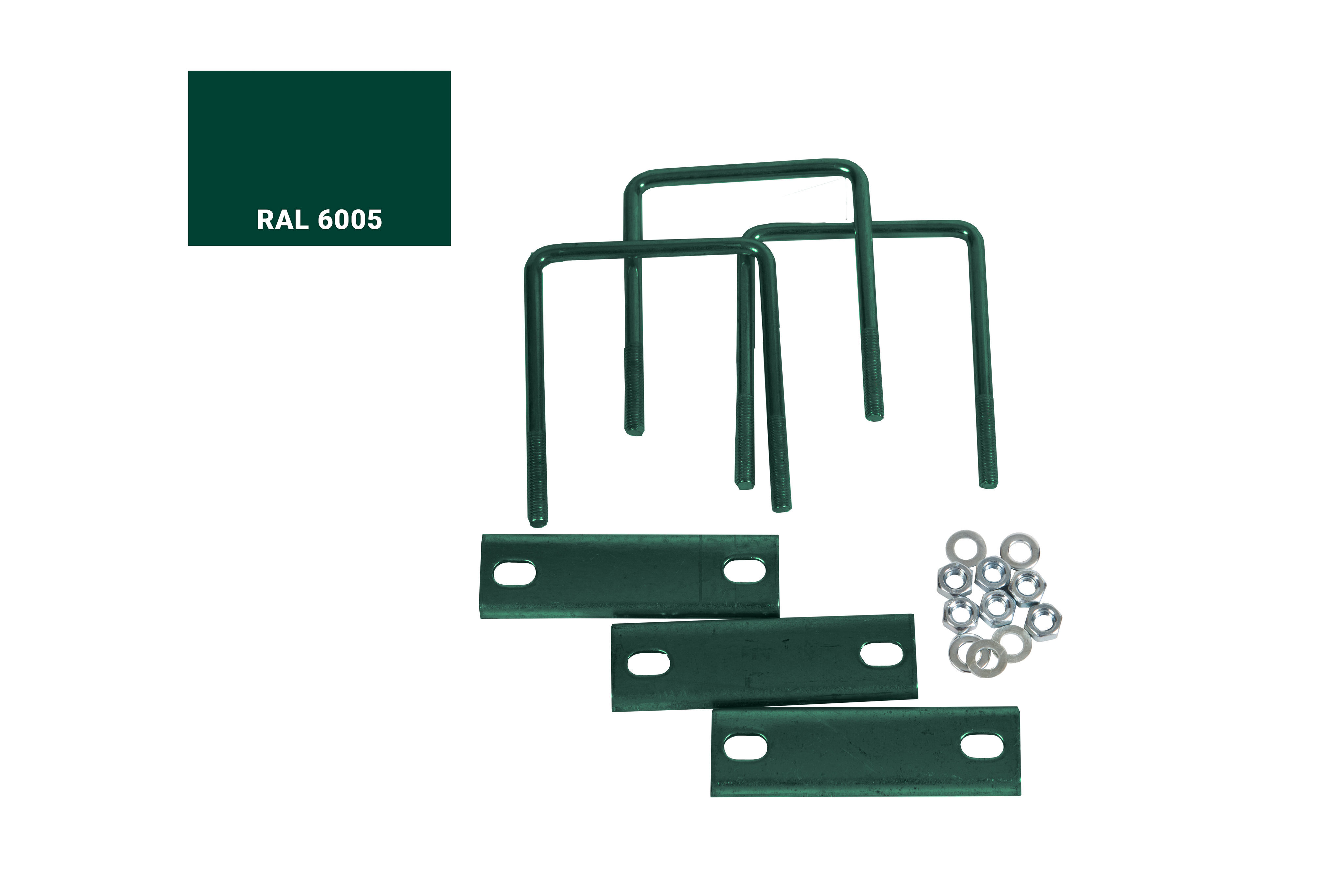 Хомут оцинкованный для столба 40*40 ППК RAL6005 (зеленый) комплект 3шт купить в Санкт-Петербурге