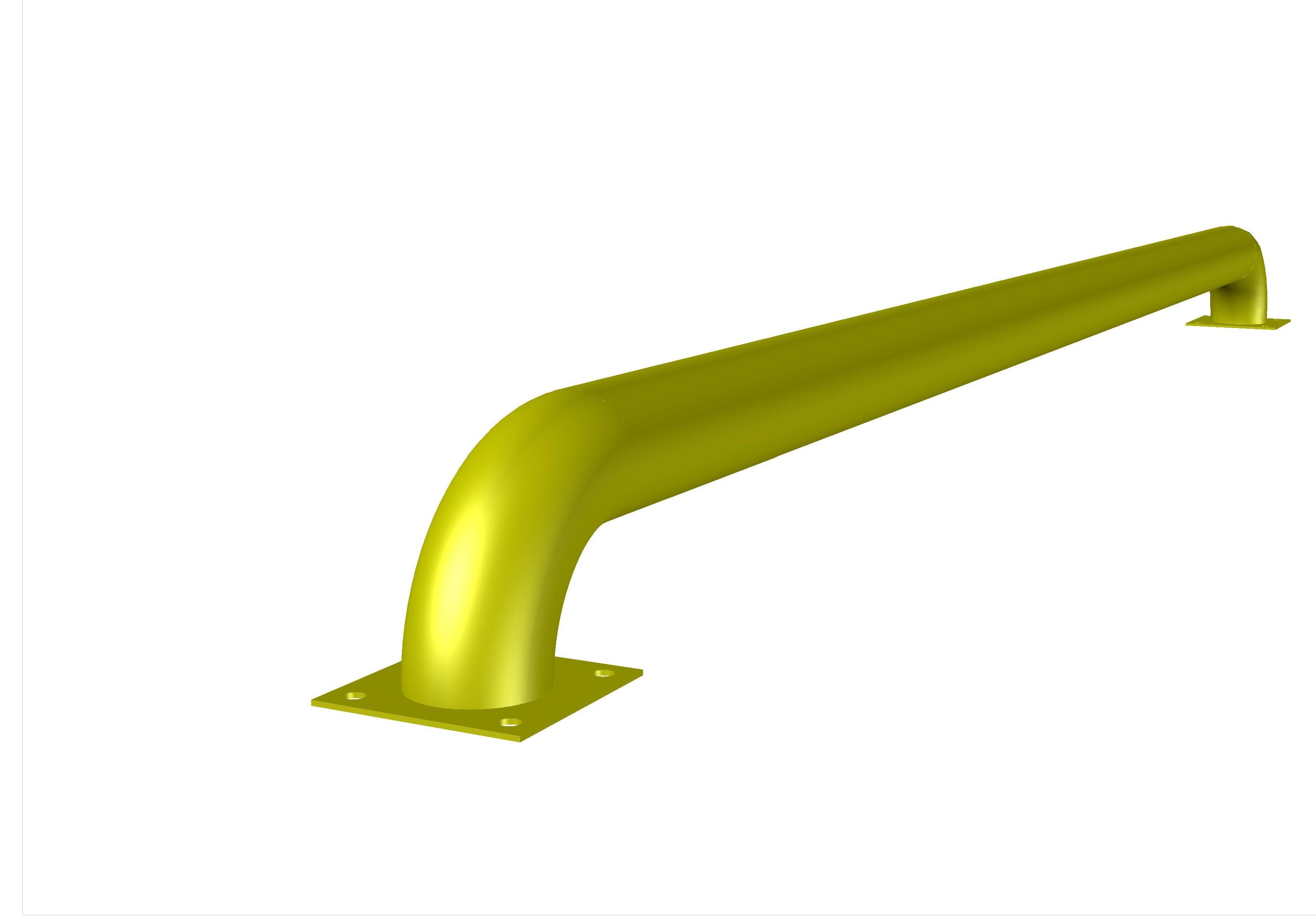 Колесоотбойник стальной  П-образный Д- 2000мм В- 140 мм D- 76 мм с пластиной 120х120 купить в Санкт-Петербурге