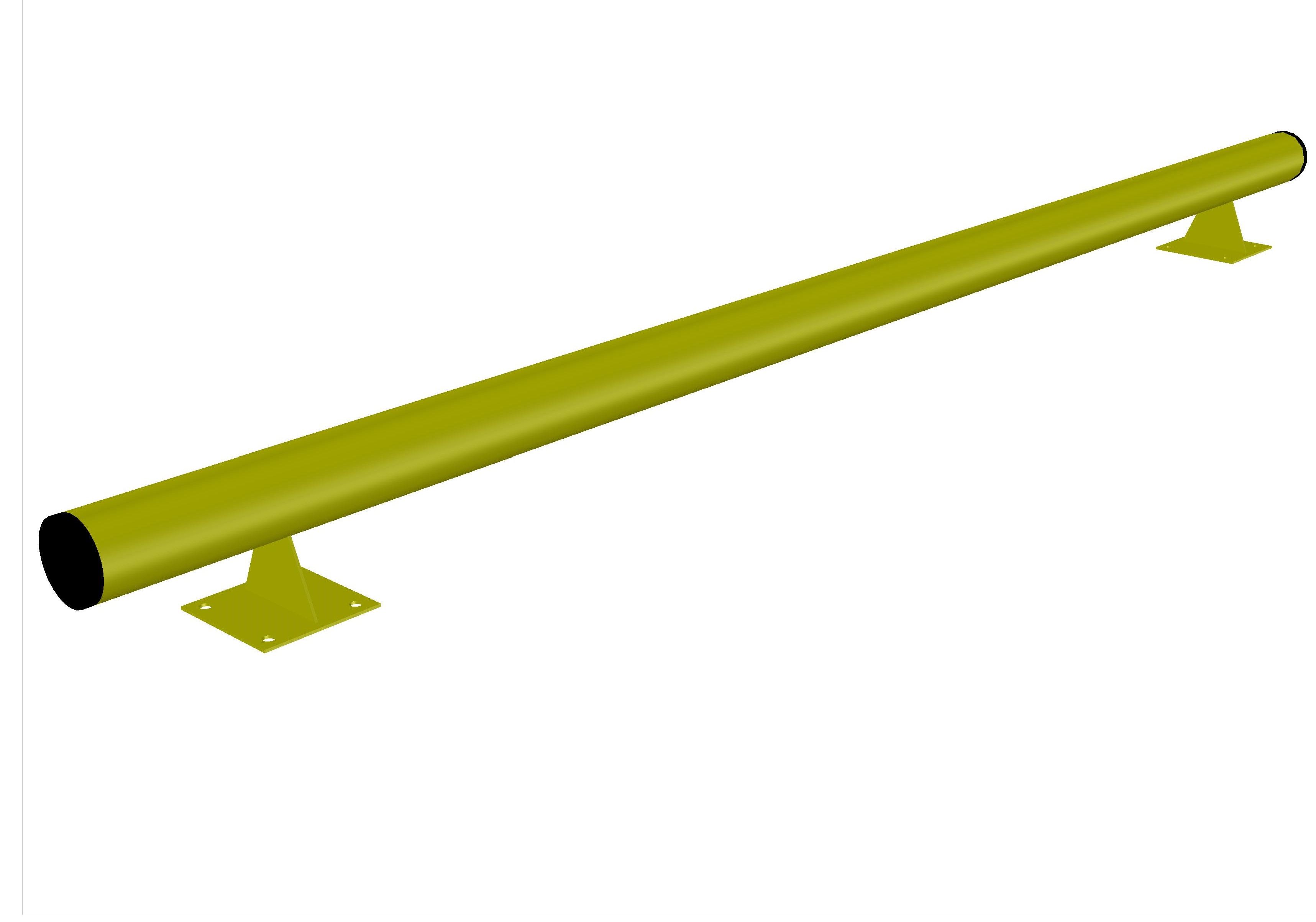 Колесоотбойник стальной линейный Д- 2000мм В- 140 мм D- 76 мм с пластинами 120х120 купить в Санкт-Петербурге