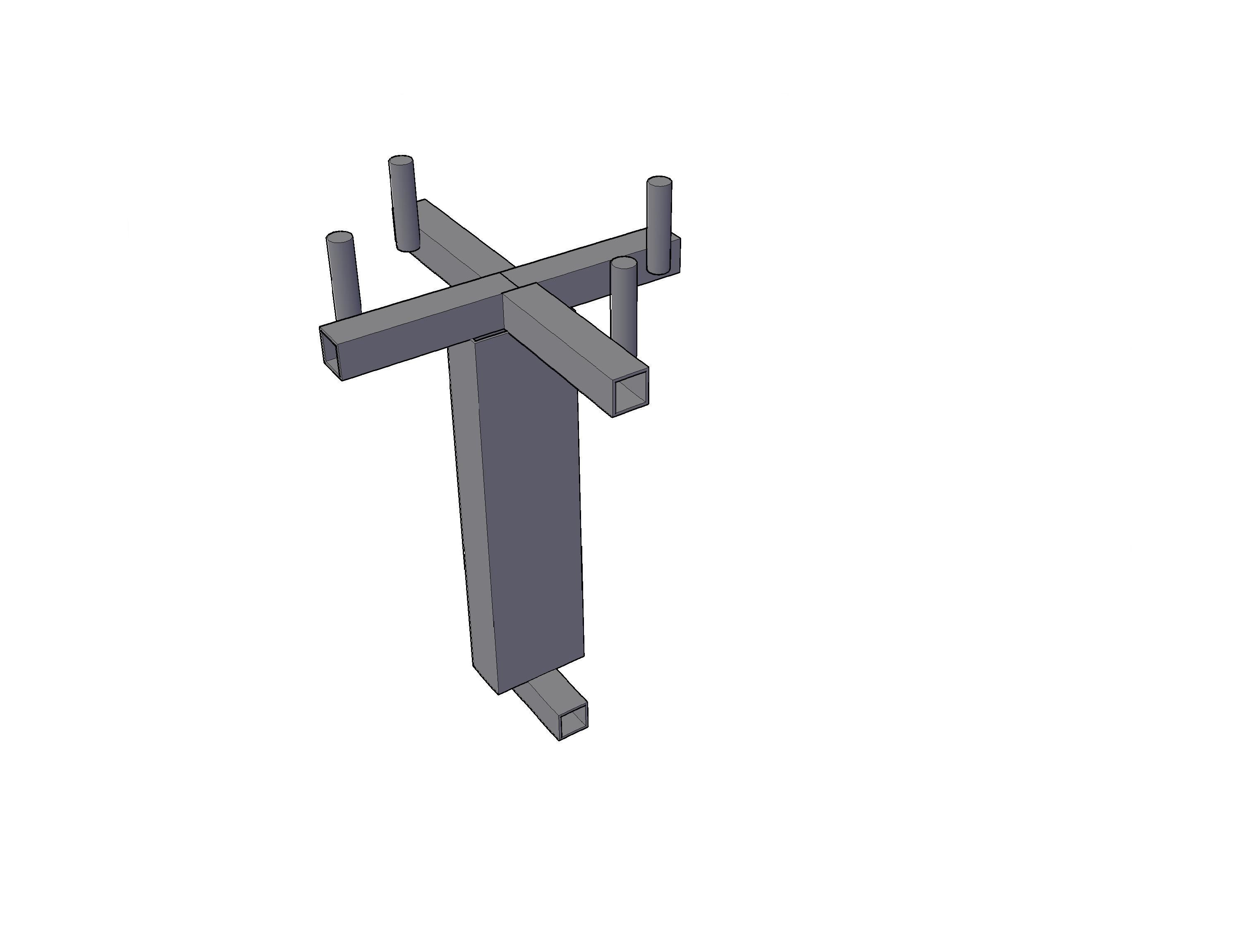 Закладная для пешеходного ограждения Крест 300, ствол 60х30 мм купить в Санкт-Петербурге
