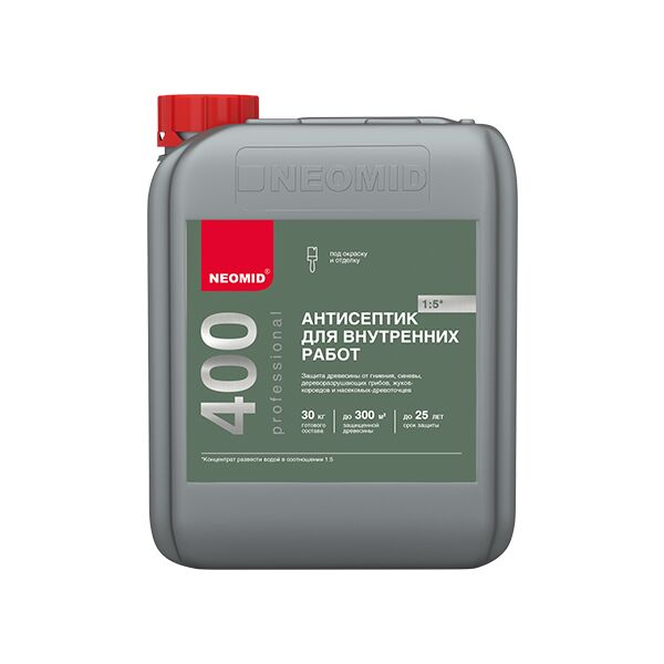 NEOMID 400 5кг деревозащитный состав для внутренних работ концентрат 1:5 купить в Санкт-Петербурге