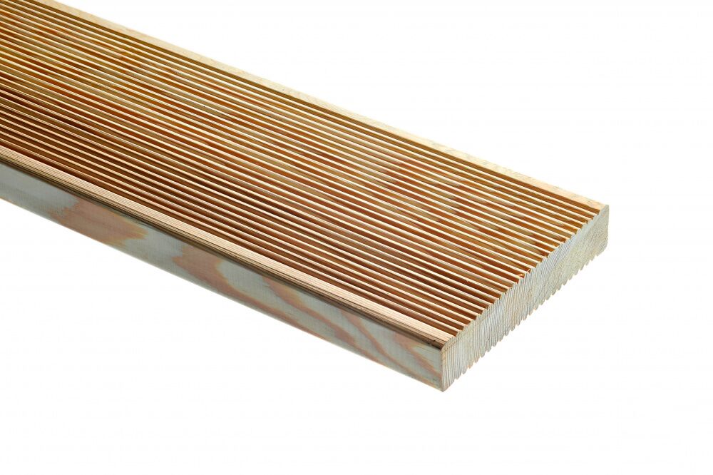 Доска террасная 28х145х3000мм Вельвет сорт АВ лиственница (Россия) купить в Санкт-Петербурге