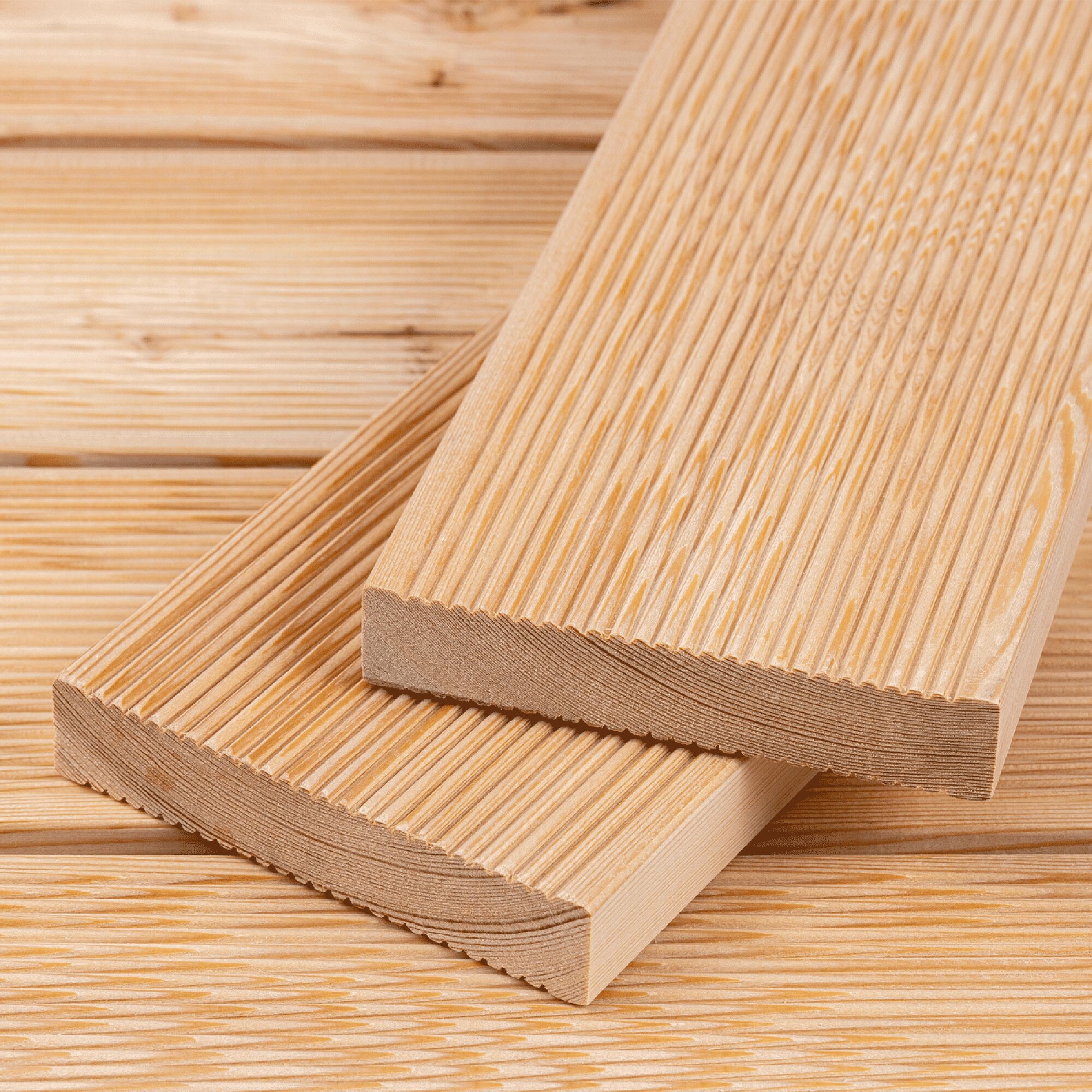 Доска террасная (Вельвет) ТехноНиколь Лиственница (35) сорт B 3000х142х27мм (3 шт) купить в Санкт-Петербурге