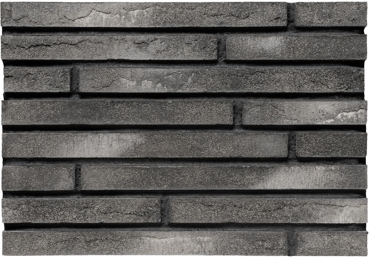 BrickWell Фасадная плитка Traditional Графит с белой патиной Ригель 470х40х20мм 0.48м2/уп 42шт/м2 купить в Санкт-Петербурге