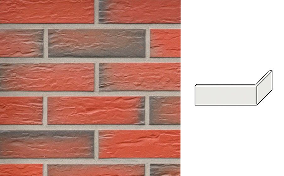 Плитка угловая RHON bunt genarbt (кирпично-пестрый) NF 240х9х7х115м Roben купить в Санкт-Петербурге