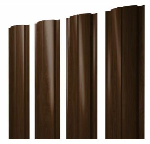 Металлический штакетник Полукруглый Slim прямой Print Elite купить в Санкт-Петербурге