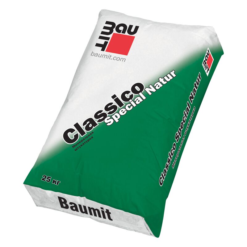 Baumit Classico Special Natur 25кг Штукатурка декоративная минеральная "короед" R3.0мм База серый купить в Санкт-Петербурге