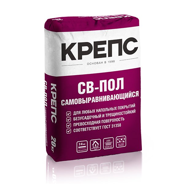 СВ-ПОЛ финишный состав самовыравнивающийся для пола слой 2-6мм купить в Санкт-Петербурге