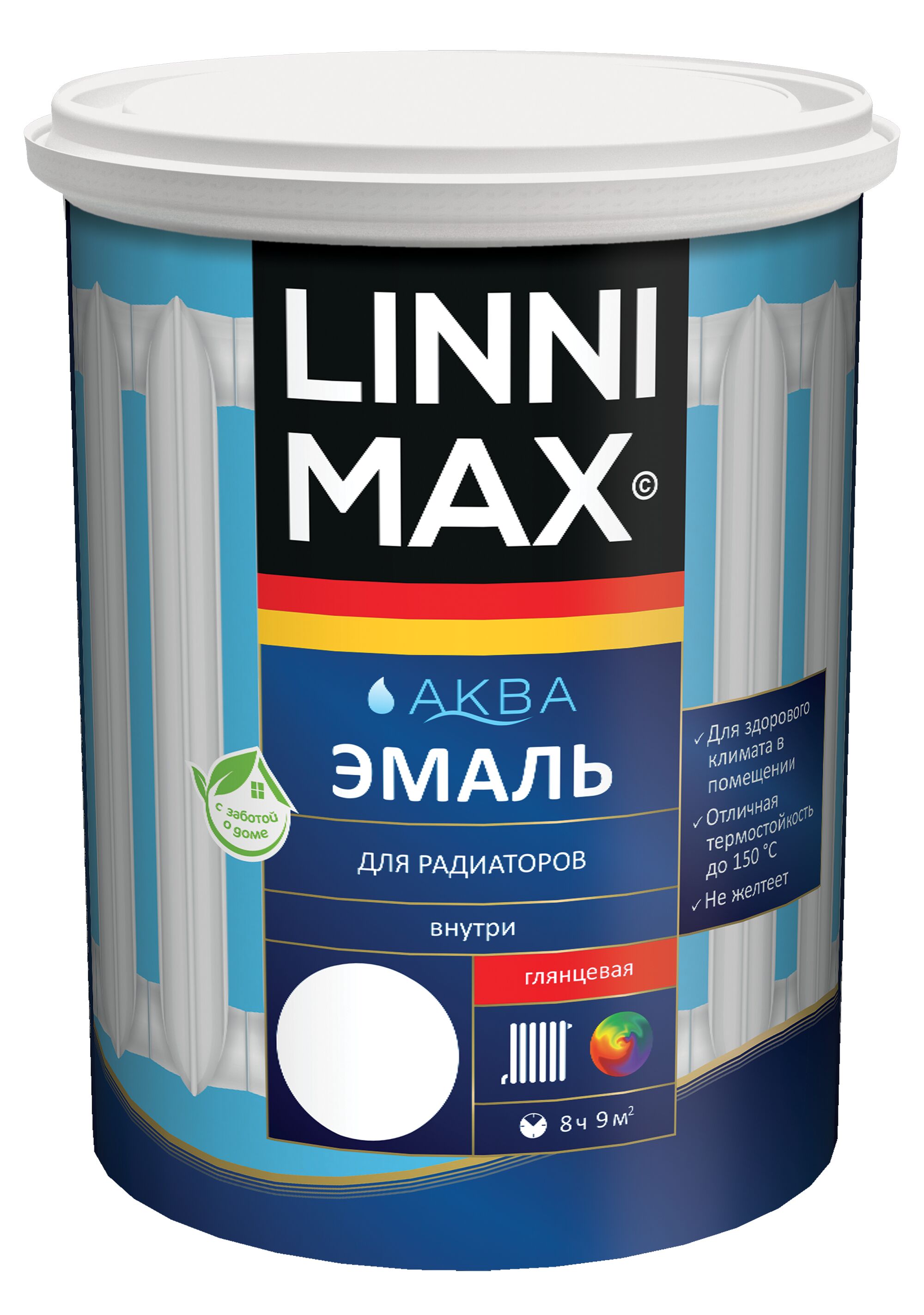 Аква Эмаль для радиаторов 0,9л акриловая LINNIMAX купить в Санкт-Петербурге