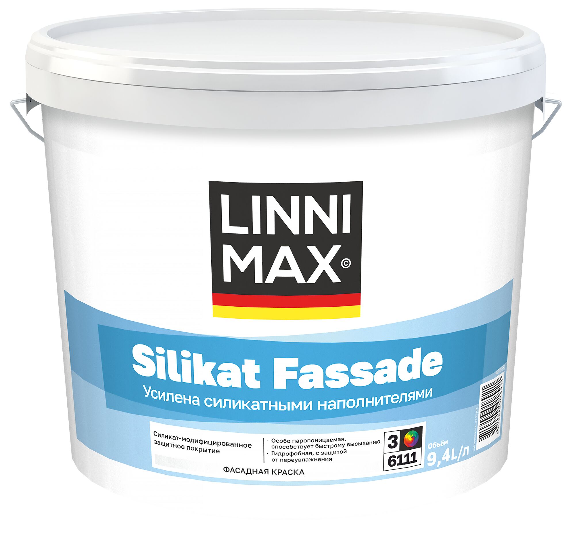 Silikat Fassade 9,4л Краска силикат-модифицированная д/наружных работ База3 LINNIMAX купить в Санкт-Петербурге