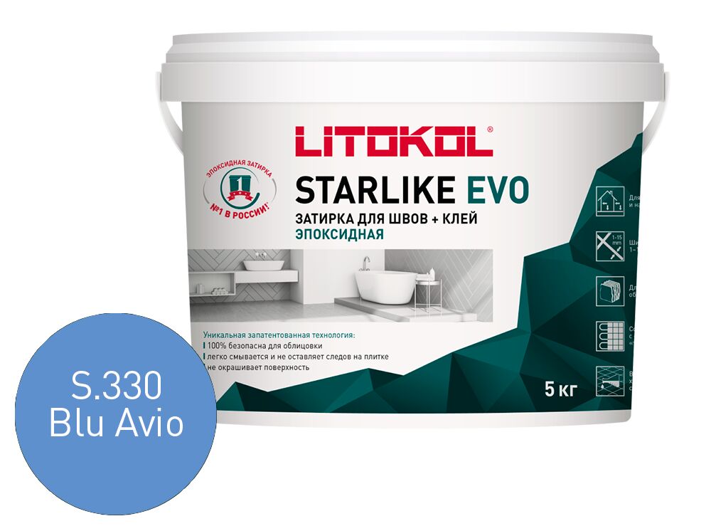 STARLIKE EVO 5кг Затирочный состав эпоксидный Glam LITOKOL купить в Санкт-Петербурге