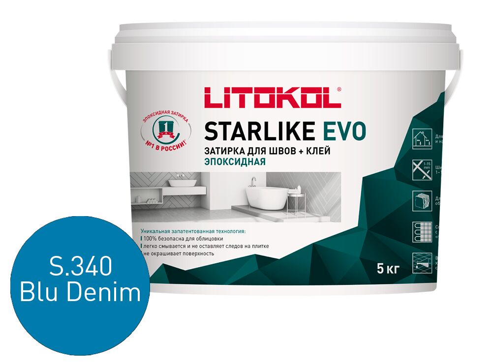 STARLIKE EVO 5кг Затирочный состав эпоксидный Glam LITOKOL купить в Санкт-Петербурге