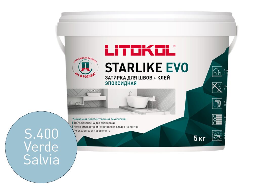 STARLIKE EVO 5кг Затирочный состав эпоксидный Glam LITOKOL купить в Санкт-Петербурге