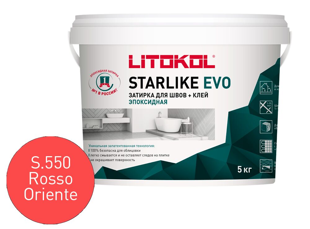 STARLIKE EVO 5кг Затирочный состав эпоксидный Glam LITOKOL купить в Санкт-Петербурге