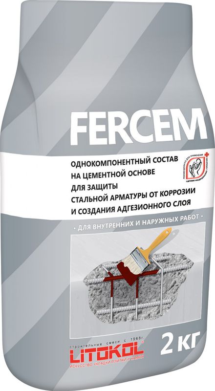 FERCEM 2кг Состав антикоррозионный для обработки арматуры красный LITOKOL купить в Санкт-Петербурге