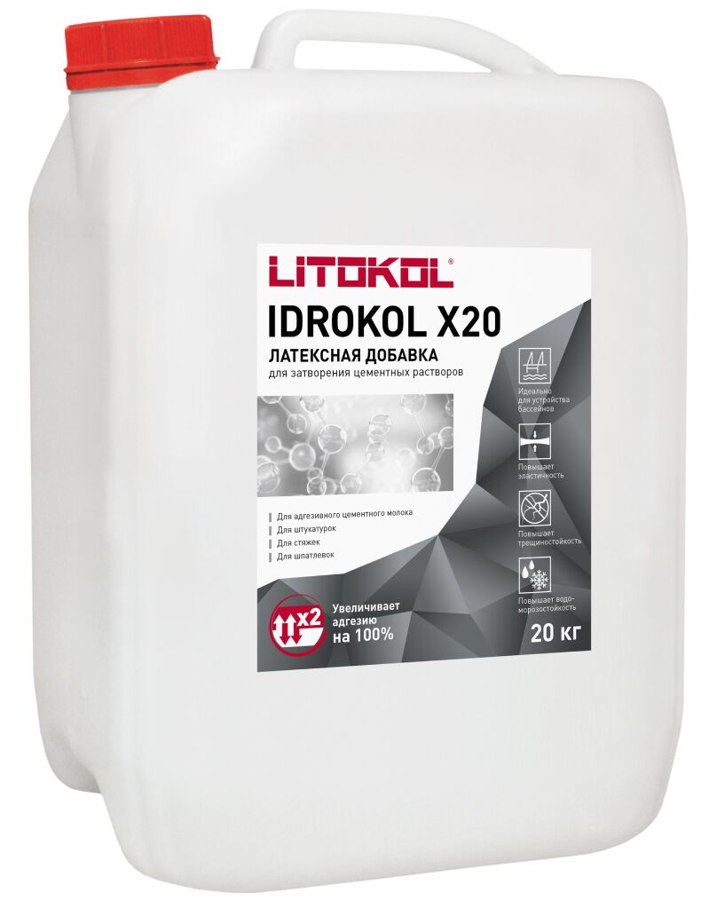 IDROKOL X20-м 20кг Добавка латексная для цементных составов белый LITOKOL купить в Санкт-Петербурге