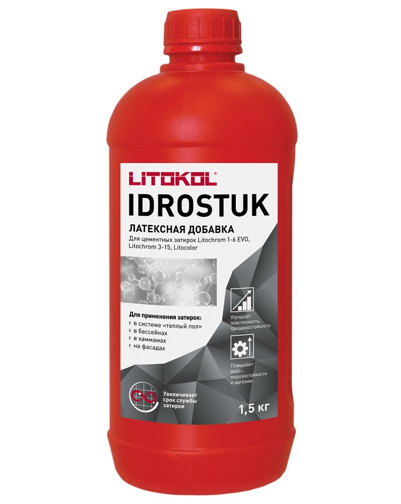 IDROSTUK - м 1,5кг Добавка латексная для затирки белый LITOKOL купить в Санкт-Петербурге