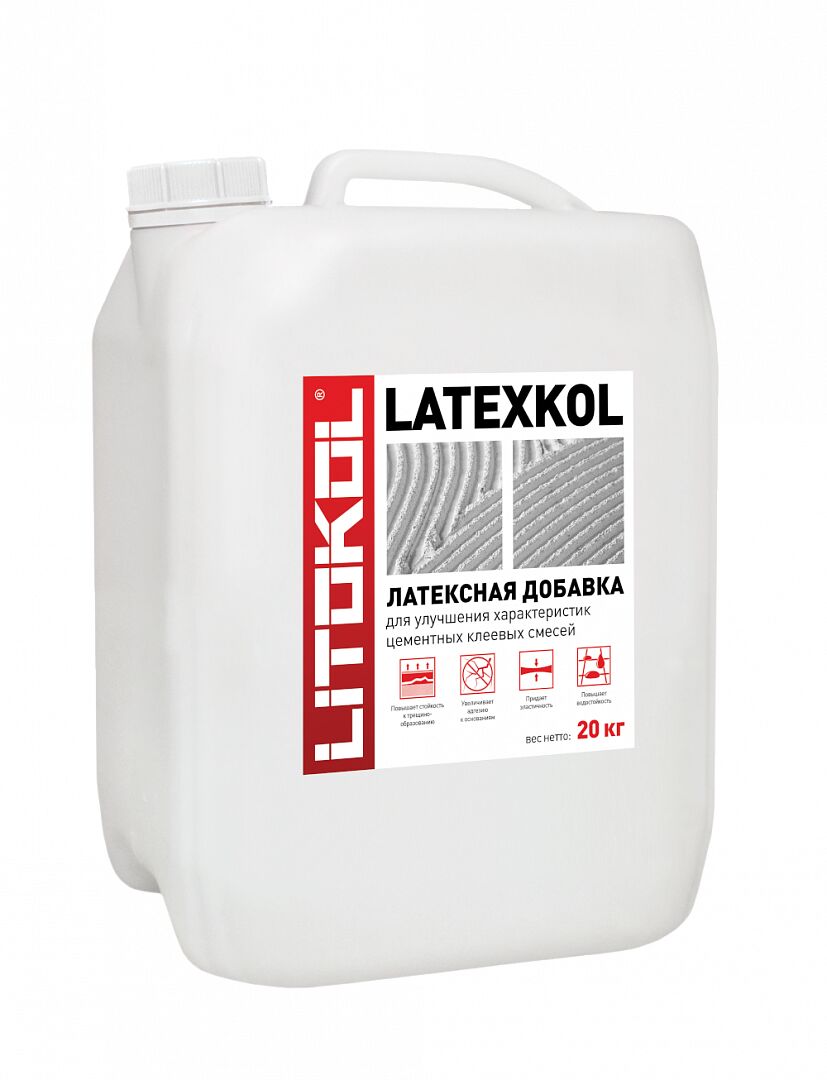 LATEXKOL - м 20кг Добавка латексная для плиточного клея белый LITOKOL купить в Санкт-Петербурге