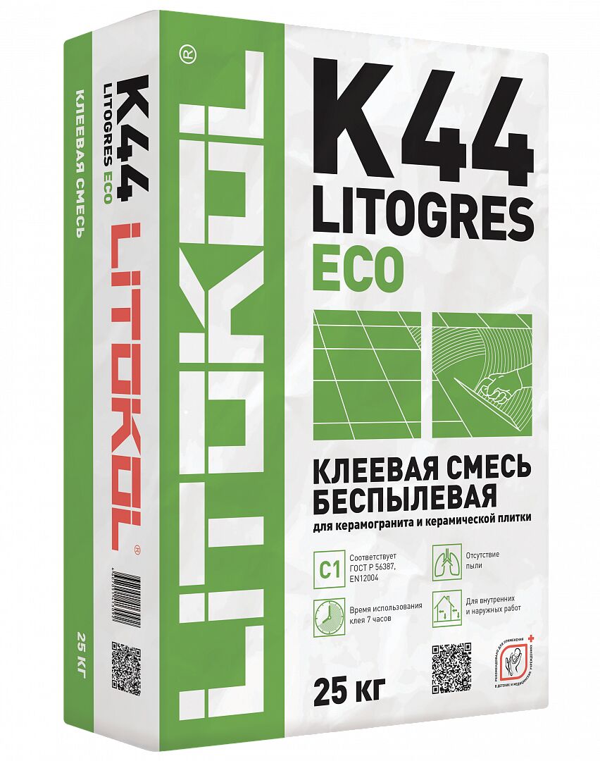 LITOGRES K44 ECO 25кг Клей цементный серый LITOKOL купить в Санкт-Петербурге