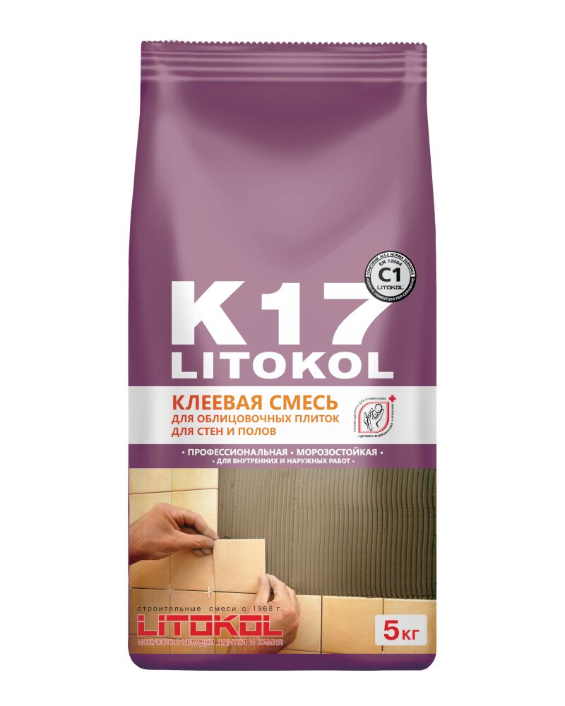 K17 5кг Клей цементный серый LITOKOL купить в Санкт-Петербурге