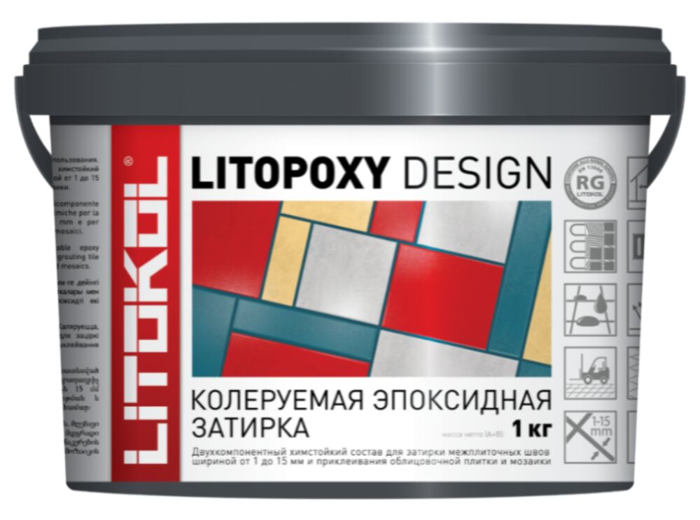 LITOPOXY DESIGN 1кг Затирочный состав эпоксидный база под колеровку LITOKOL купить в Санкт-Петербурге