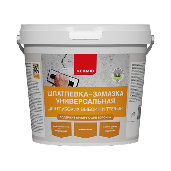 Шпатлевка для выбоин и трещин 1,4кг ЭЭ готовый NEOMID купить в Санкт-Петербурге