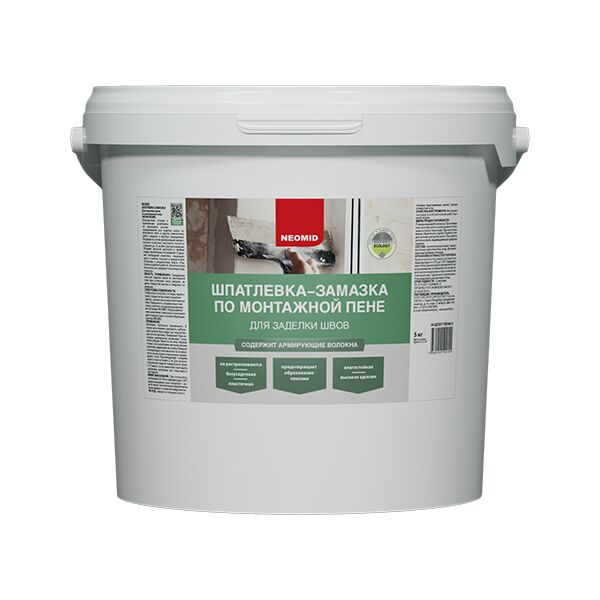 Шпатлевка по монтажной пене 5кг ЭЭ готовый NEOMID купить в Санкт-Петербурге
