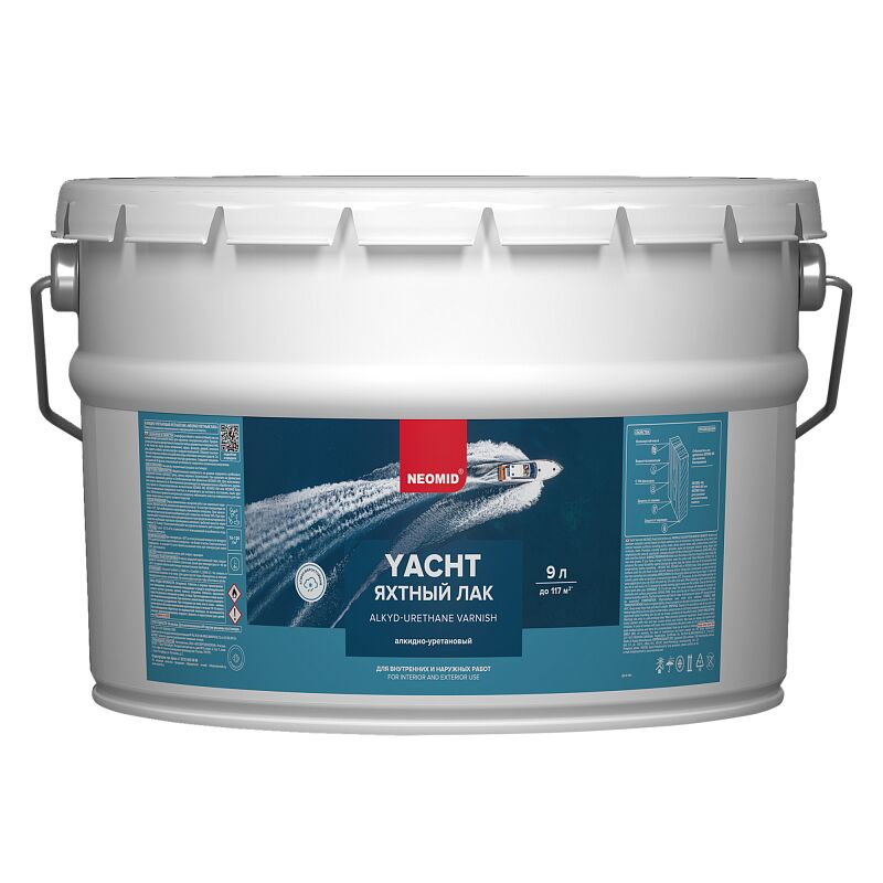 Яхтный лак алкидно-уретановый 9л п/матовый готовый NEOMID купить в Санкт-Петербурге