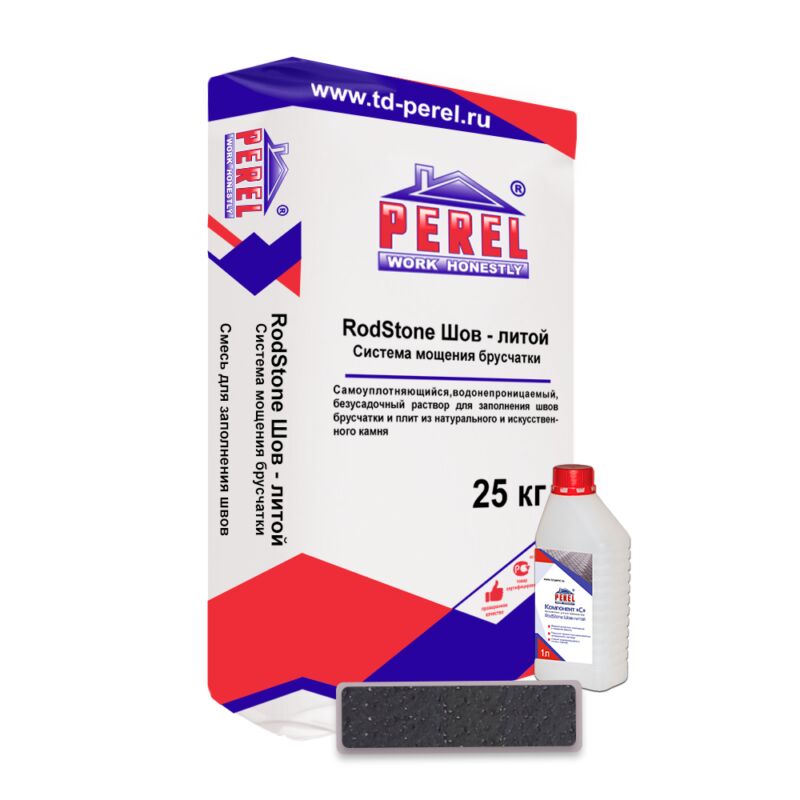Perel «RodStone Шов-литой» 0949 Черный 25 кг купить в Санкт-Петербурге