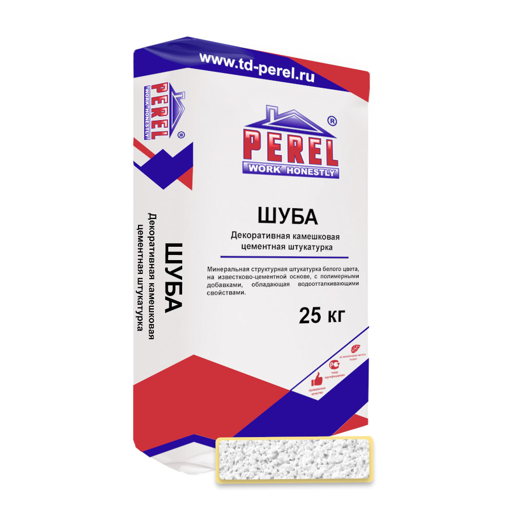 Минеральная декоративная штукатурка Perel Cemento Шуба, 25 кг купить в Санкт-Петербурге