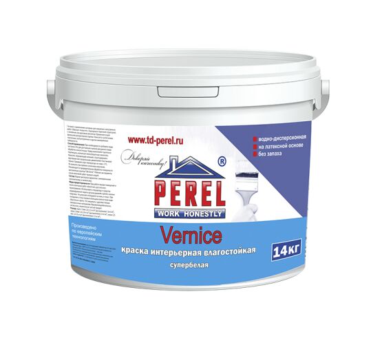 Краска экологическая Perel Vernice белый (колеруется) 14кг купить в Санкт-Петербурге