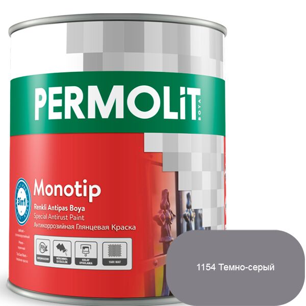 MONOTIP 0.75л краска глянц антикоррозионная 3в1 parlak темно-коричневый PERMOLIT купить в Санкт-Петербурге