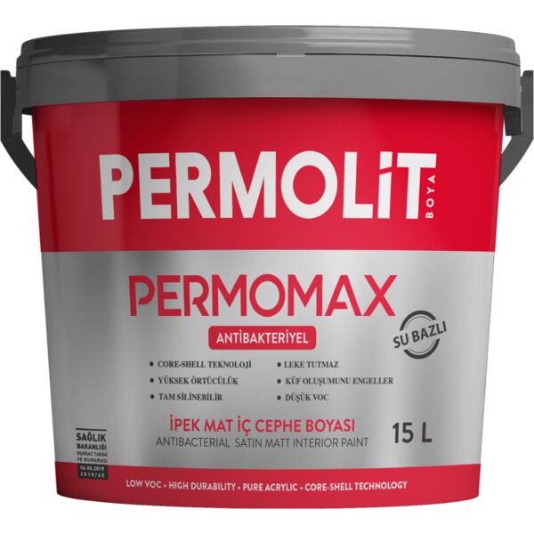 PERMOMAX 15л база 0P краска антибактериальная интерьерная шелк/мат PERMOLIT купить в Санкт-Петербурге