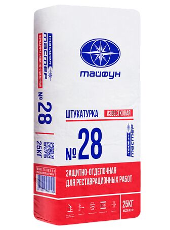 ТАЙФУН МАСТЕР № 28 25кг Штукатурка известковая купить в Санкт-Петербурге