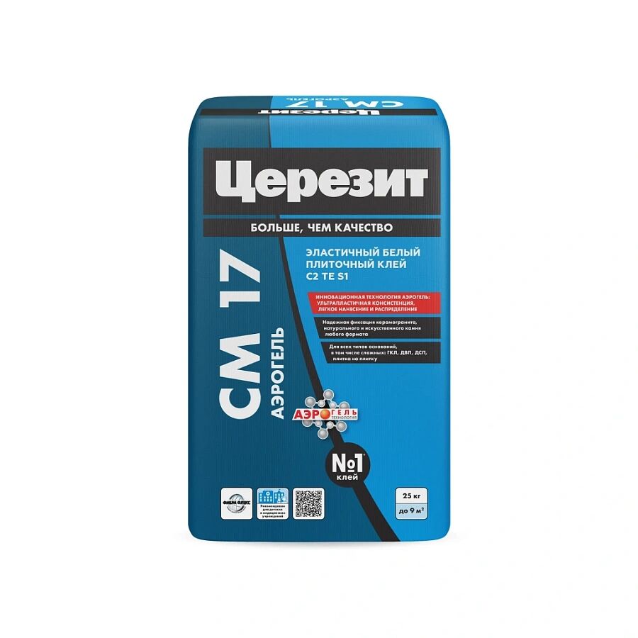 CM 17 25кг Плиточный клей для любых видов плитки Аэрогель Белый Церезит купить в Санкт-Петербурге