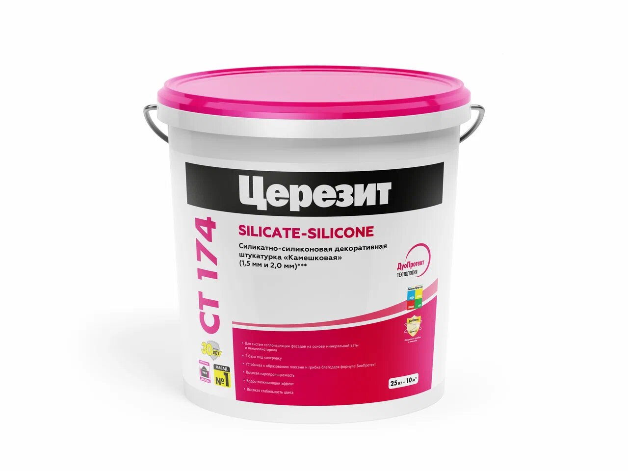 CT 174 25кг Штукатурка сликон-силикат камешковая 2,0мм гр.C Церезит купить в Санкт-Петербурге