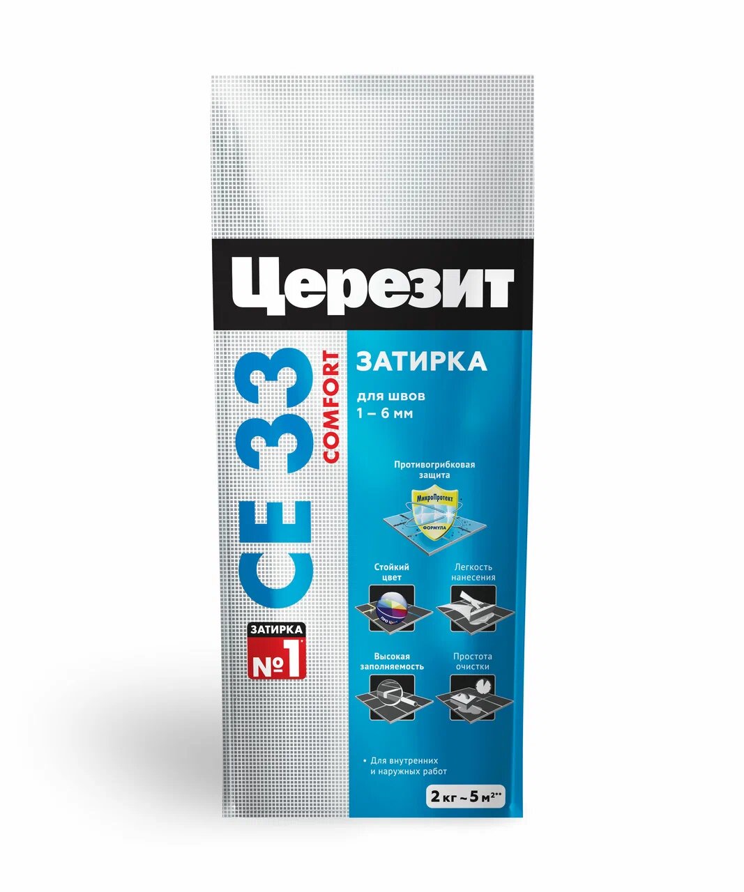 CE 33/2кг Comfort Затирка для швов 1-6 мм внутри и снаружи Белый 01 РФ Церезит купить в Санкт-Петербурге