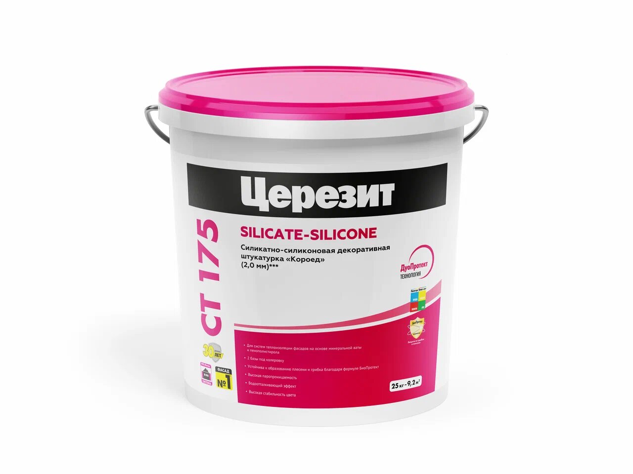 CT 175/25 кг Церезит штукатурка силикатно-силиконовая короед 2,0 мм база купить в Санкт-Петербурге