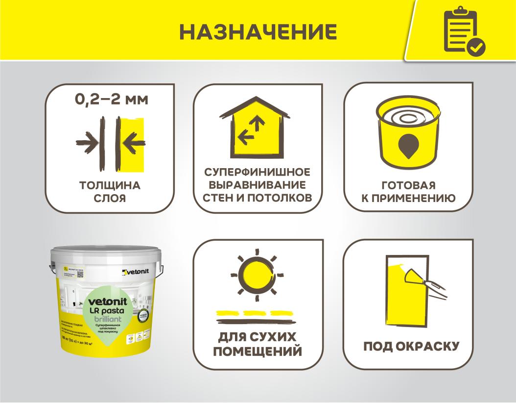 Шпаклевка готовая суперфинишная Vetonit LR pasta brilliant белый 5кг купить в Санкт-Петербурге