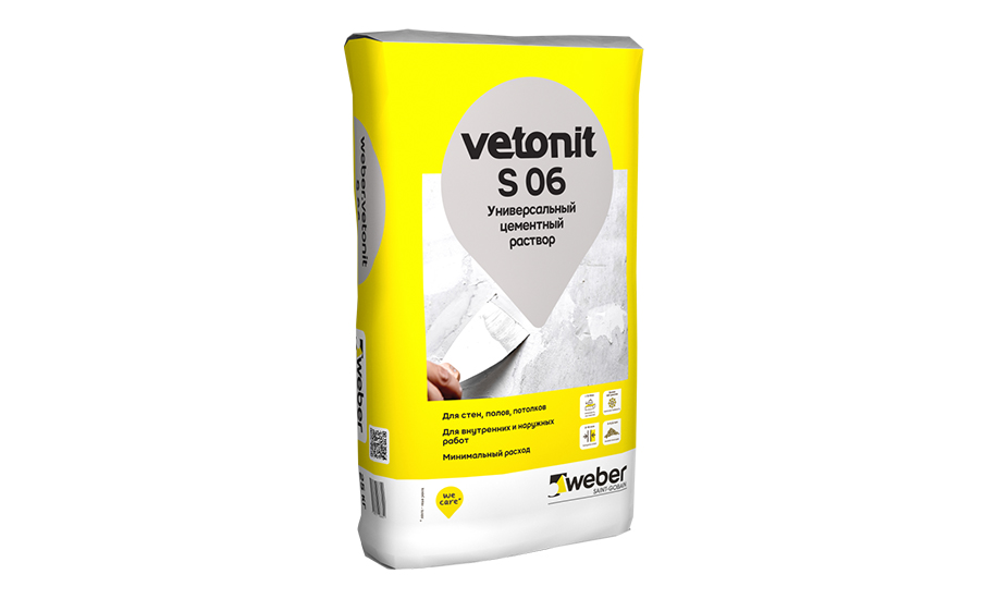 Раствор цементный универсальный Weber Vetonit S06 серый 25кг купить в Санкт-Петербурге