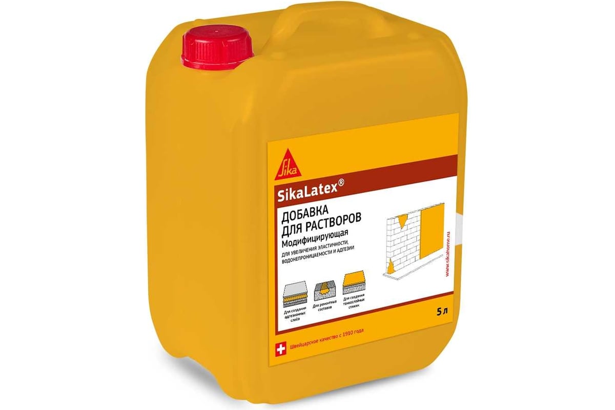 SikaLatex 5 л Жидкая добавка для мелкозернистых смесей на цементной основе купить в Санкт-Петербурге