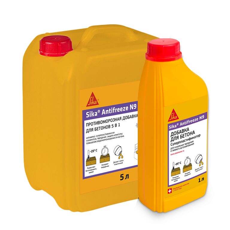 Sika Antifreeze N9 5л Ускоритель набора прочности, пластификатор бетона, антимороз купить в Санкт-Петербурге