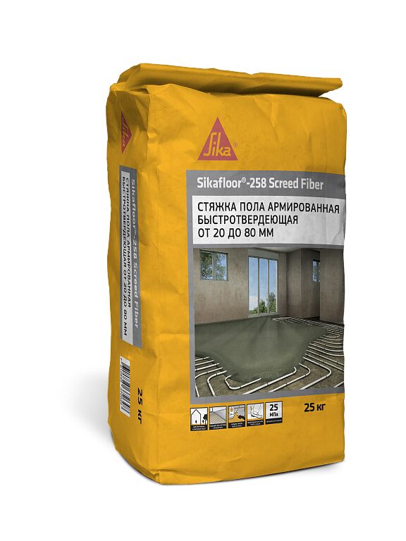 Sikafloor®-258 Screed Fiber Стяжка для пола быстротвердеющая армированная фиброй купить в Санкт-Петербурге