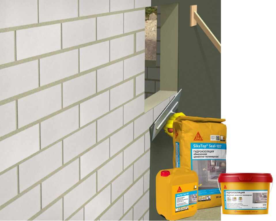 SikaTop Seal-107 (А+В) 10кг Гидроизоляция двукомпонентная эластичная купить в Санкт-Петербурге