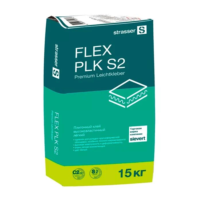FLEX PLK S2 Плиточный клей высокоэластичный лёгкий, белый (C2 TE S2) strasser купить в Санкт-Петербурге
