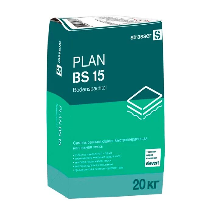 PLAN BS 15 Самовыравнивающаяся быстротвердеющая напольная смесь (1 -10 мм) strasser купить в Санкт-Петербурге