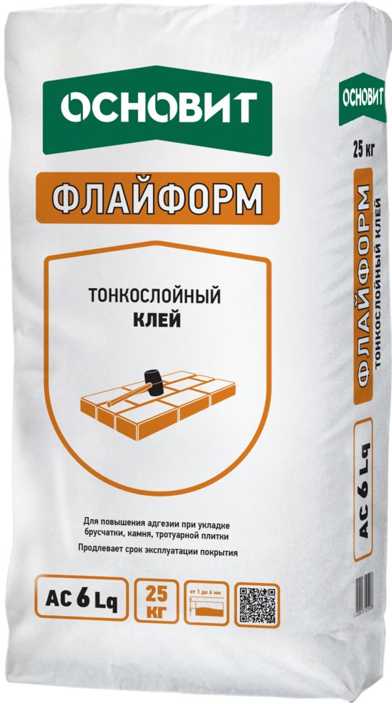 Клей для укладки брусчатки и камня тонкослойный Основит Флайформ AC6 Lq купить в Санкт-Петербурге