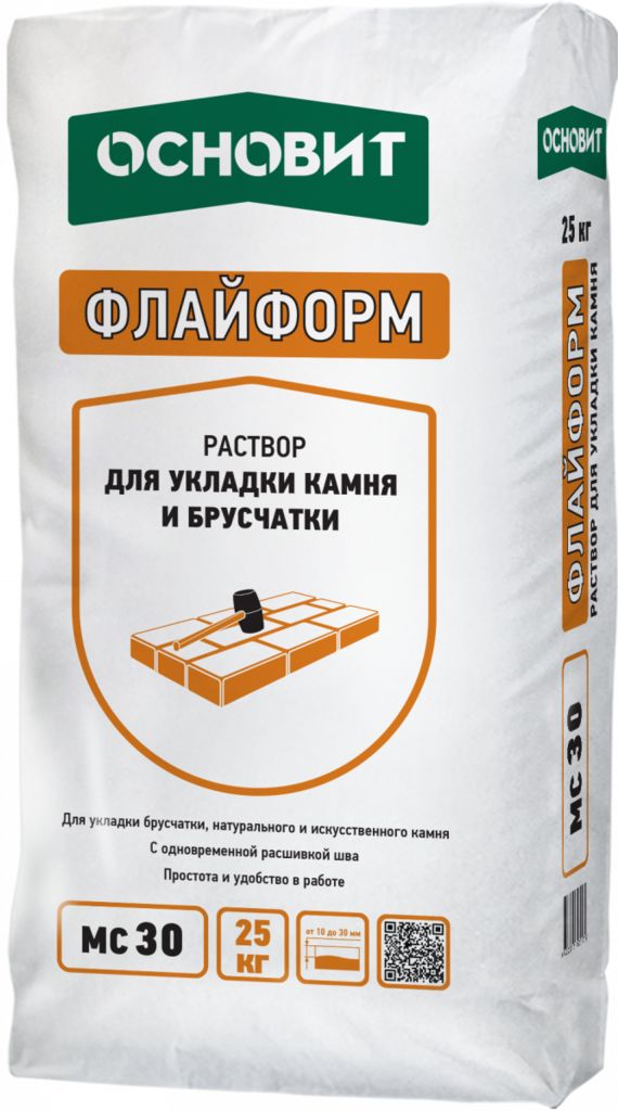Раствор для укладки камня с одновременной расшивкой шва Основит Флайформ MC30 темно-серый купить в Санкт-Петербурге
