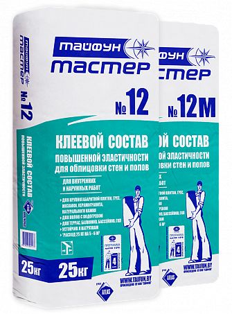 ТАЙФУН МАСТЕР № 12 клей для плитки повышенной эластичности купить в Санкт-Петербурге