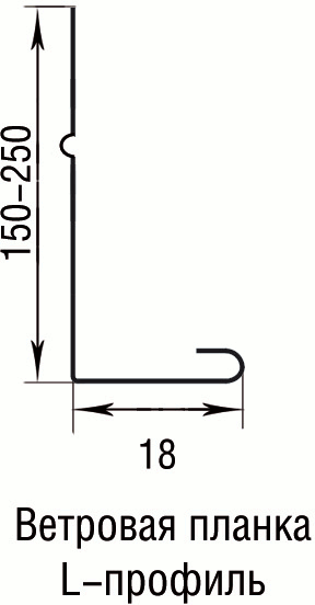 Ветровая планка (L-профиль) 250 PE купить в Санкт-Петербурге